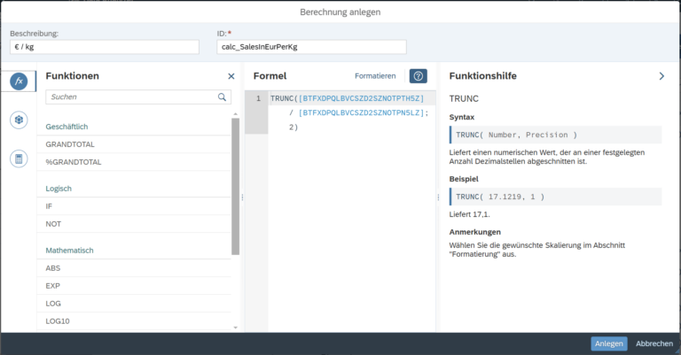 SAC - Data Analyzer - Neues Layout Berechnungseditor