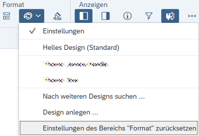 SAC - Format - Formatierung zurücksetzen