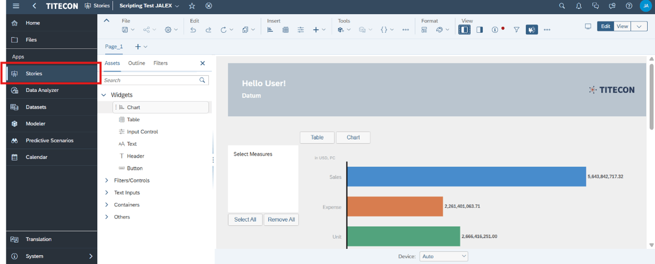 SAP Analytics Cloud Tutorial Stories Dashboard