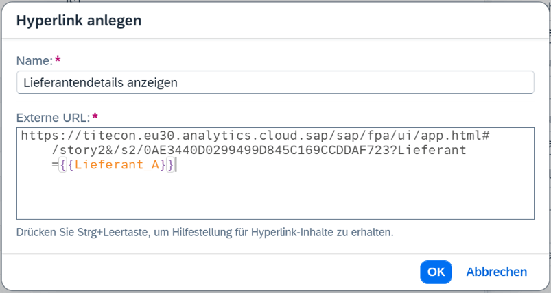 Data Analyzer Hyperlinks und dynamische Zeitfilter